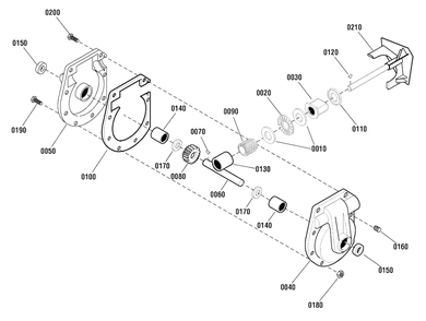 Gear Case Assembly (1738603) Diagram and Parts List for 1150-27 (1695722)(2009) Murray Snow Blower