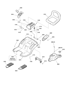 Seat Deck And Fuel Tank Group Diagram and Parts List for MT175420H (2690928)(2011) Murray Lawn Tractor