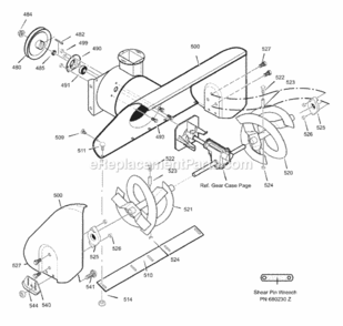 Part Location Diagram of 1501133E549 Murray HOUSING, Assembly