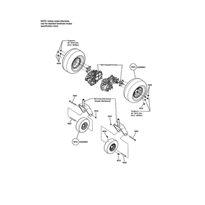 Wheel And Tire Diagram and Parts List for RZT26520 2691079 Murray Ride-On Cars