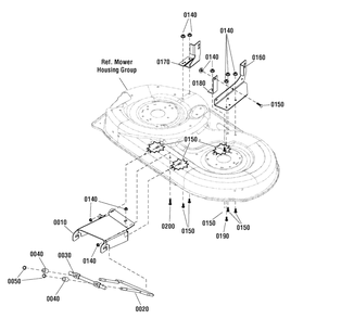 38-Inch Mower Deck - Height Adjust Group Diagram and Parts List for EMT125380 (2690936)(2011) Murray Lawn Tractor