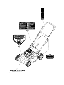Decals Group (7501193) Diagram and Parts List for M22550FC (7800890)(2012) Murray Lawn Mower