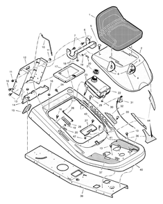 Chassis And Hood Diagram and Parts List for 309001X18A 2003 Murray Lawn Tractor