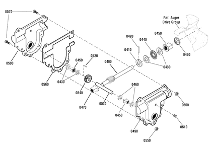 Gear Case Assembly (1752178) Diagram and Parts List for MH61900 (1696060)(2011) Murray Snow Blower