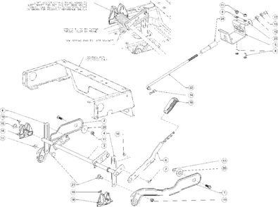 Deck Lift Diagram and Parts List for M200-46 (RZT-46)(2016) Murray Lawn Tractor