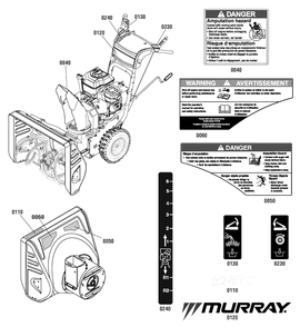 Decals Group Diagram and Parts List for 824EX (1695979)(2011) Murray Snow Blower