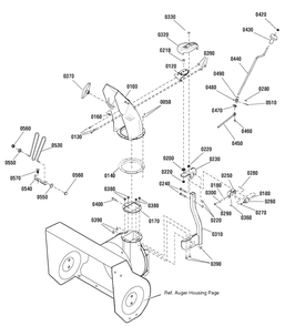 Discharge Chute Group Diagram and Parts List for MM741450 (1695859)(2010) Murray Snow Blower