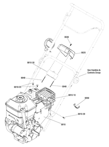 Engine Group Diagram and Parts List for MS55800 1695886 Murray Snow Blower