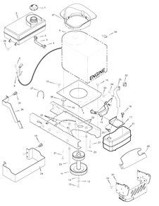 Engine Mount Diagram and Parts List for 405021X151 (7800320)(2008) Murray Lawn Tractor