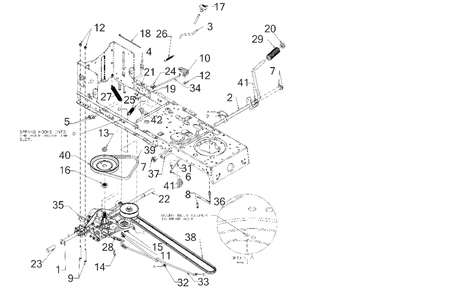 Drive Diagram and Parts List for M175-42 (13AN77SS058)(2019) Murray Lawn Tractor