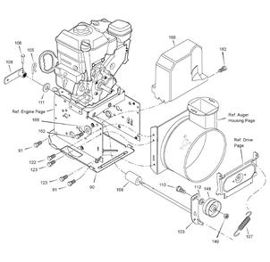 Frame Diagram and Parts List for 6240900X196A (1695425)(2007) Murray Snow Blower