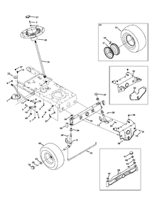 Front End Steering Diagram and Parts List for 13AM772S058 2013 Murray Lawn Tractor