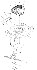 Deck And Engine Group (866079) Diagram and Parts List for MP450D20 (866079-00)(2015) Murray Lawn Mower