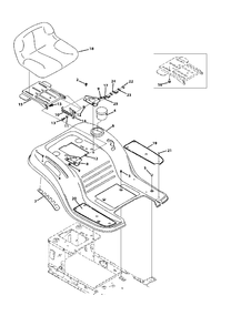 Seat And Fender Diagram and Parts List for 13AO785S058 2013 Murray Lawn Tractor