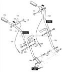 Part Location Diagram of 9729-853 Murray Handle Assembly, Left Hand