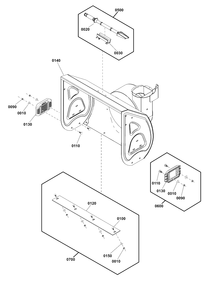 Auger Housing Group Diagram and Parts List for S1024ES 1696937-02 Murray Snow Blower