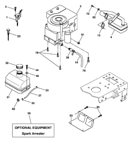 Engine Diagram and Parts List for 425014X92E (960140001-00)(2005) Murray Lawn Tractor