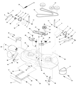 38-Inch Mower Deck - Clutch And Support (7501127) Diagram and Parts List for MT155380 (7800561)(2009) Murray Lawn Tractor