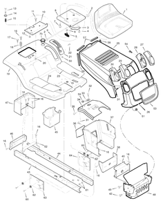 Chassis And Hood Diagram and Parts List for 405628X114 (7800280)(2008) Murray Lawn Tractor