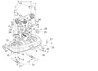 Deck Diagram and Parts List for M115-38 (13BC77LF058)(2018) Murray Lawn Tractor