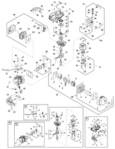 Engine Group (702189) Diagram and Parts List for MHD9222 (866044)(2012) Murray Hedge Trimmer