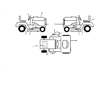 Decals Diagram and Parts List for MS18542-96044000800  Murray Lawn Tractor