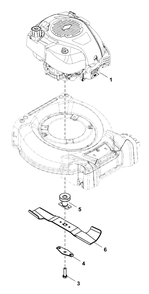 Engine And Blade Group Diagram and Parts List for EQ300E (2691602-00)(2019) Murray Lawn Mower