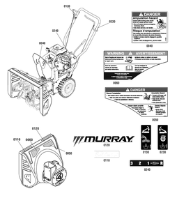 Decals Group Diagram and Parts List for 824RS (1695978)(2011) Murray Snow Blower