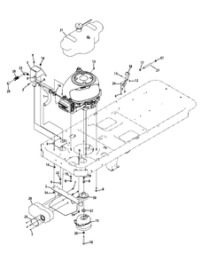 Engine Connection 42-Inch (Briggs Engine) Diagram and Parts List for MZ2142 (17AC2ACS058)(2012) Murray Lawn Tractor