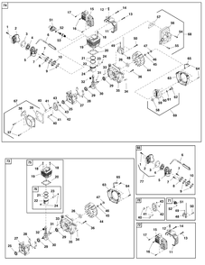 Engine Group - Bp43-W (702029) Diagram and Parts List for BP43-W (866021)(2011) Murray Brush Cutter