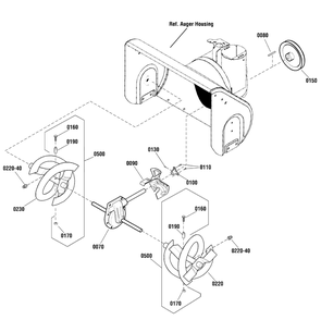 Auger Drive Group Diagram and Parts List for 11527ES (1696029)(2011) Murray Snow Blower
