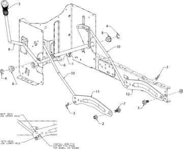 Deck Lift Diagram and Parts List for M115-38 (13BC77LF058)(2018) Murray Lawn Tractor