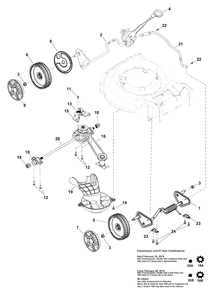 Drive Group Diagram and Parts List for EQ700X (2691476-01)(2018) Murray Lawn Mower