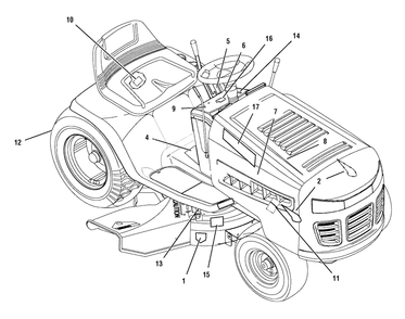 Decals Diagram and Parts List for 465307X51 (7800283)(2008) Murray Lawn Tractor