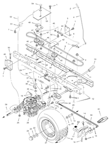 Drive Assembly Diagram and Parts List for 405628X51 (7800281)(2008) Murray Lawn Tractor