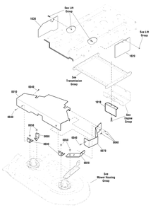 French Guard Group - Frame And Deck Diagram and Parts List for EZT2042 (2691041-00)(2012) Murray Lawn Tractor