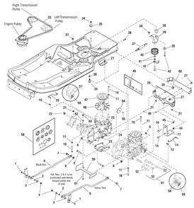 Transmission Group Diagram and Parts List for EZM2042 (7800490)(2009) Murray Lawn Tractor