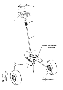 Steering Group Diagram and Parts List for LT20460 (7800192)(2008) Murray Lawn Tractor