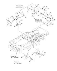 Lift Group (7501112) Diagram and Parts List for EZM2042 (7800490)(2009) Murray Lawn Tractor