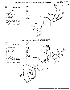 Standard/height adjuster Diagram and Parts List for 8-22213X9  Murray Lawn Mower