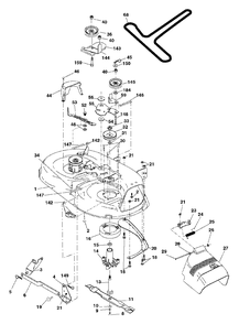 Mower Deck Diagram and Parts List for MB1842LT (960120059-00)(2006) Murray Lawn Tractor
