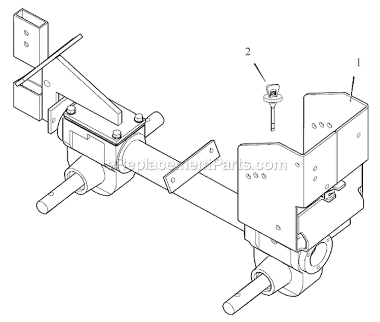 Transmission Assembly Diagram and Parts List for RT6000X92A  Murray Tiller