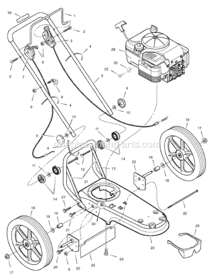 Page B Diagram and Parts List for TM6000X11NB  Murray Trimmer