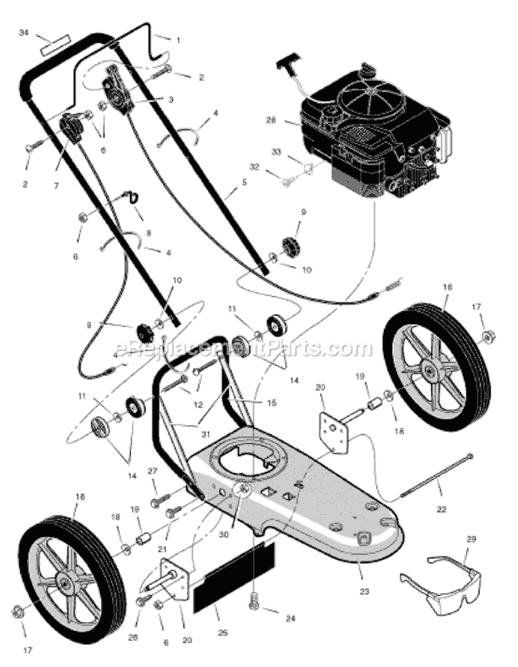 Page B Diagram and Parts List for TM6000X50NA  Murray Trimmer
