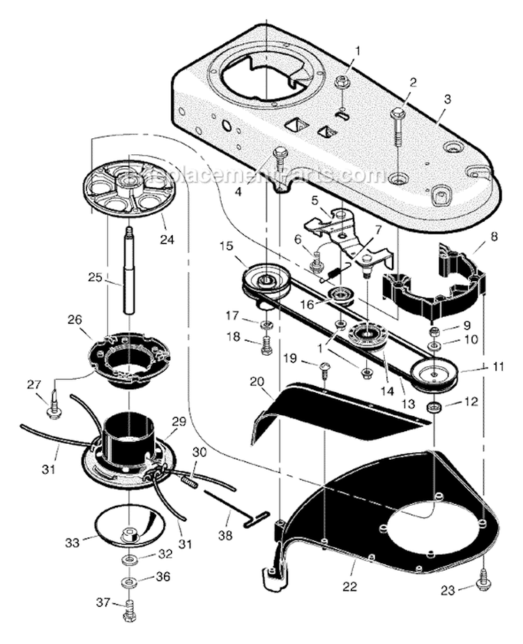 Page A Diagram and Parts List for TM6000X8C  Murray Trimmer