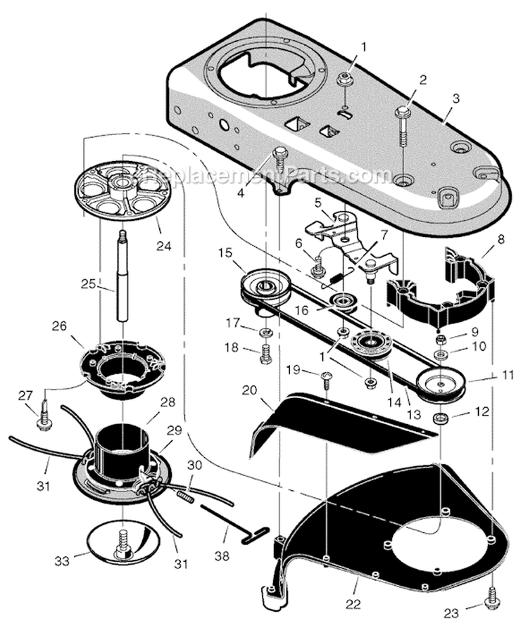 Page A Diagram and Parts List for TM6100X8B  Murray Trimmer