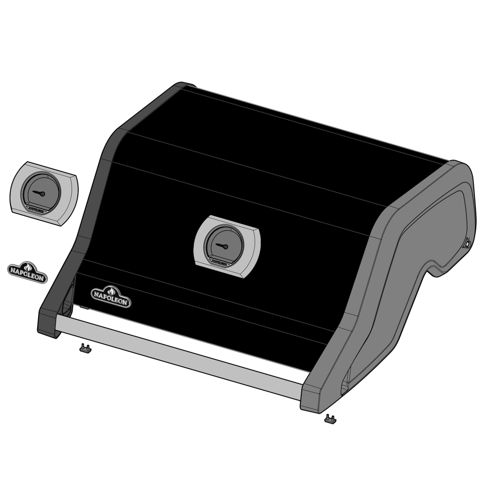 Lid Diagram and Parts List for RXT425SIBNK-1  Napoleon Built-In Cooking