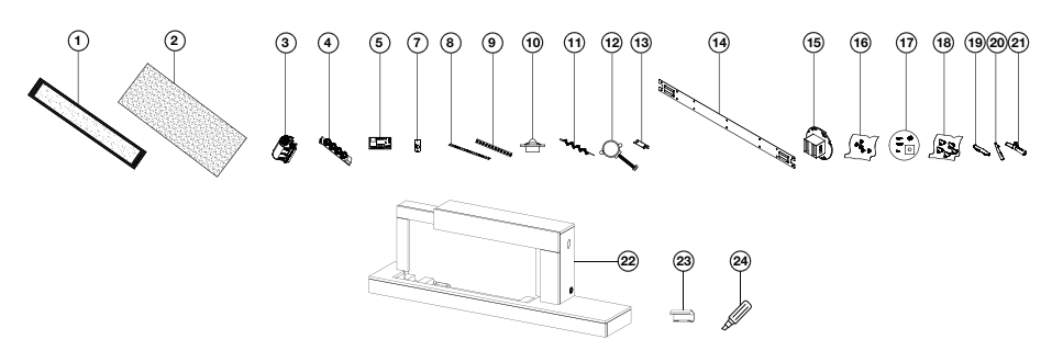 Section_1 Diagram and Parts List for NEFP32-5019W  Napoleon Fireplace & Insert
