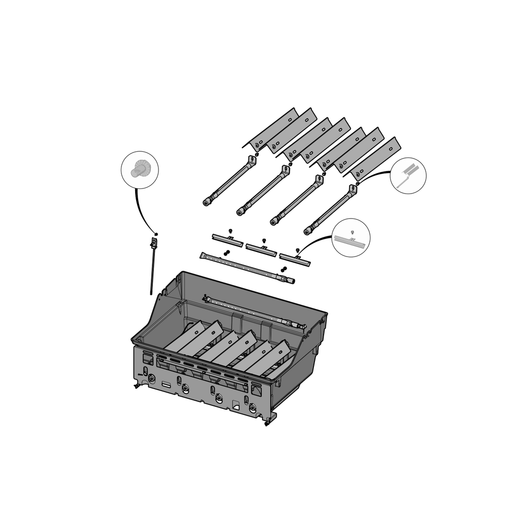 Base Assembly Diagram and Parts List for RSE525RSIBNSS-1  Napoleon Built-In Cooking