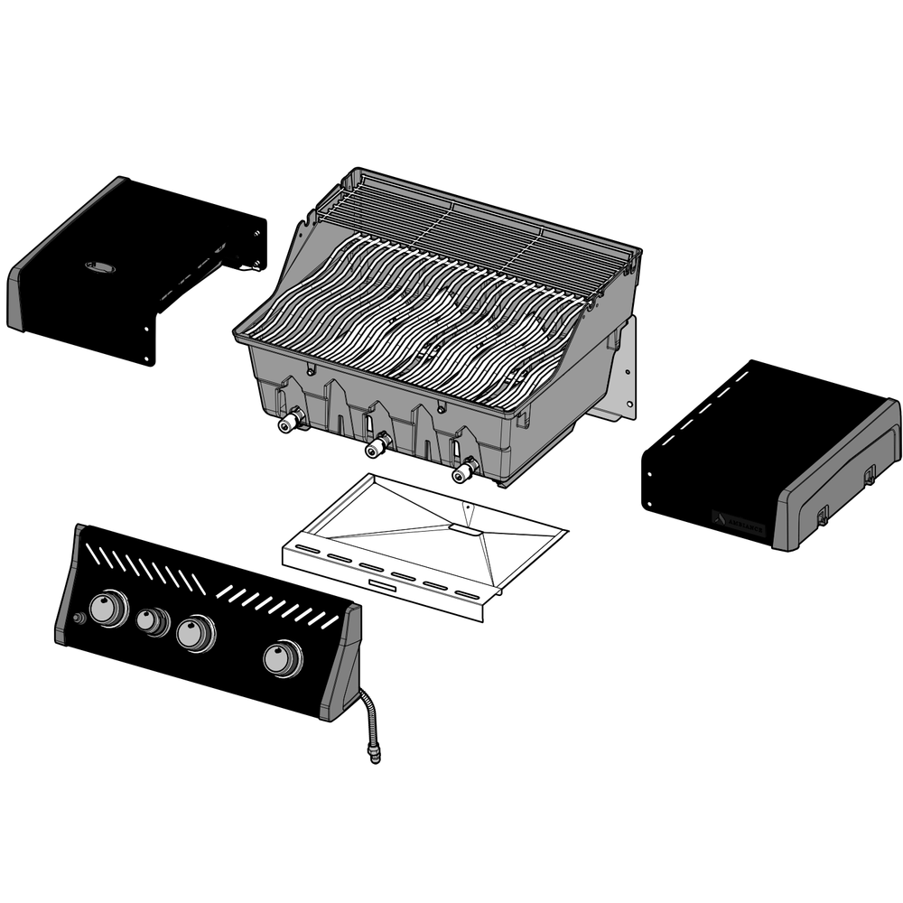 Base Diagram and Parts List for RXT425SIBPK-1  Napoleon Built-In Cooking